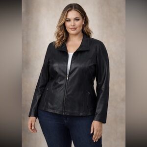 Wilsons Leather Maxima Zip Up Moto Leather Jacket size XL